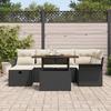 VidaXL Ensemble de Canapé de Jardin 7 Pièces avec Coussins Noir Poly Rattan 3359911