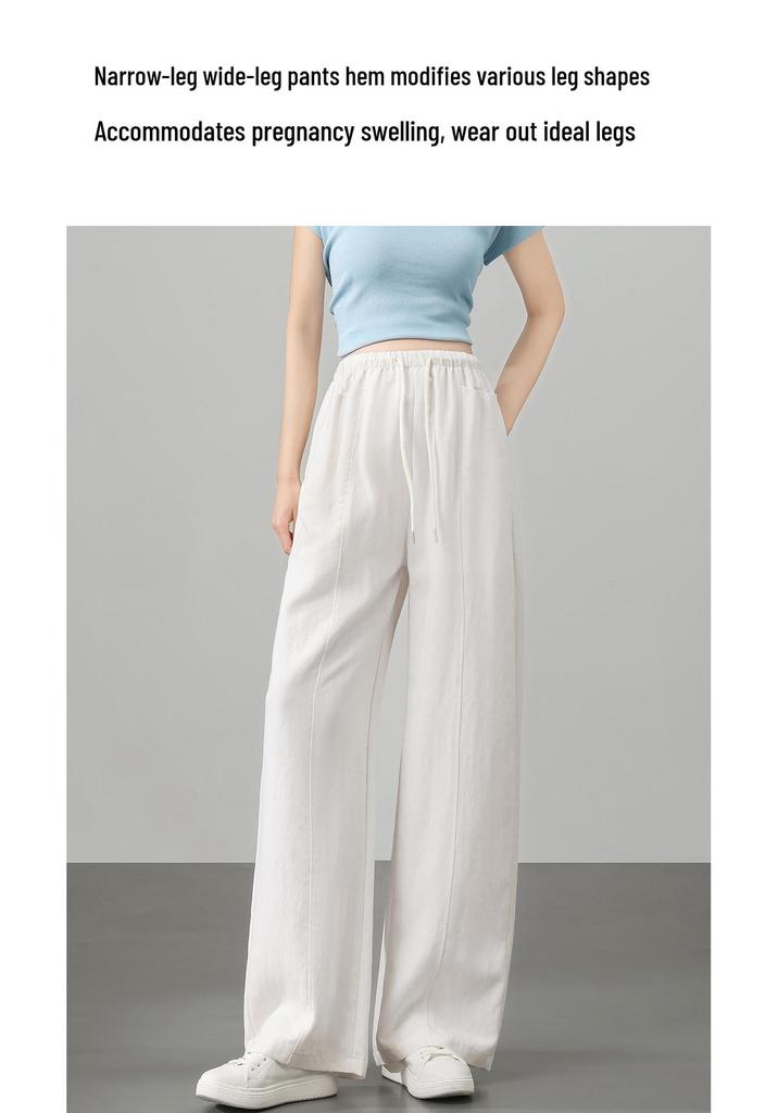 2026 New Linen Maternity Wide-Leg Pants: Thin, No Tightness, Perfect for Spring & Summer