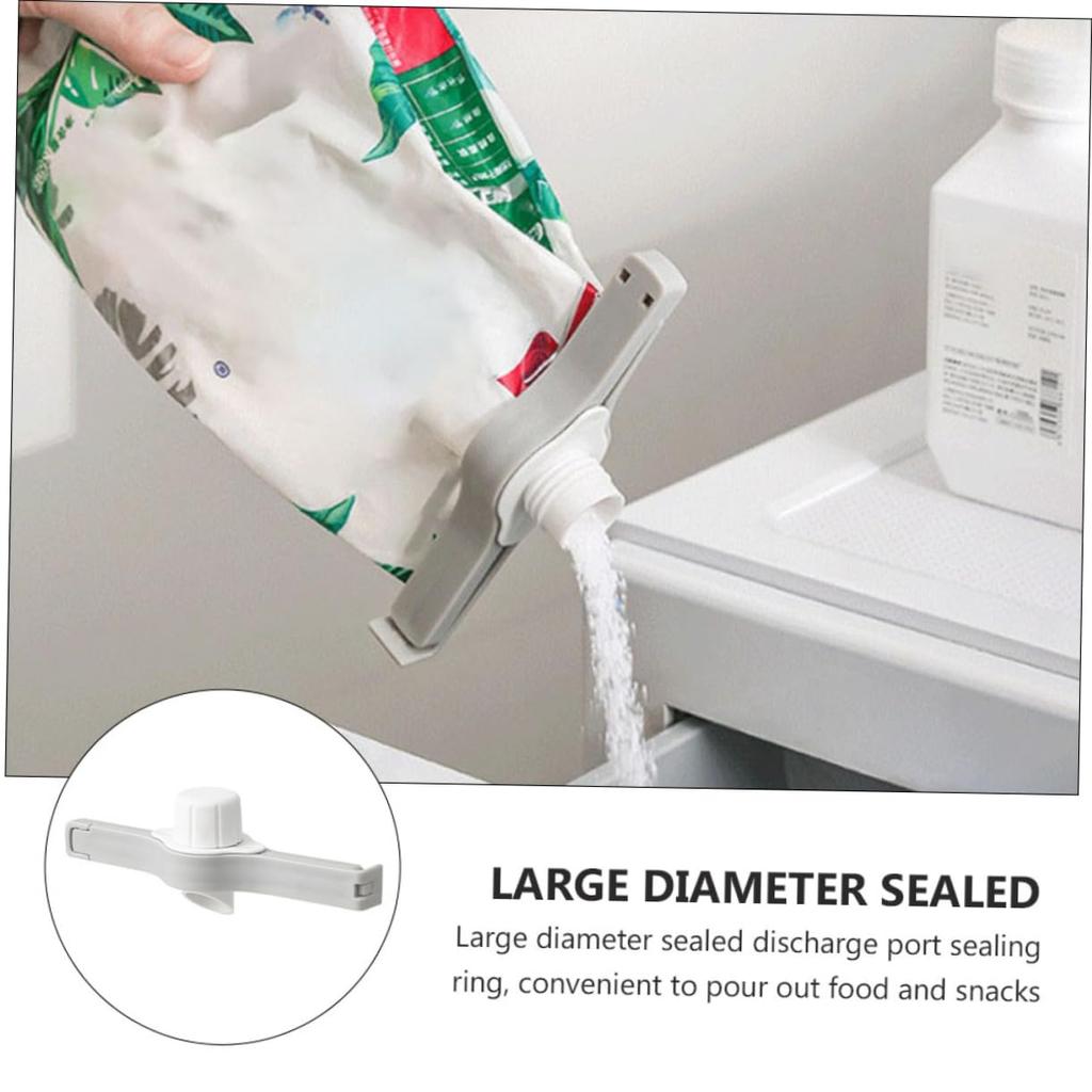Screw Cap Sealing Clip Kitchen Seasoning Bag Milk Powder Salt Bag Sealing Clip Reuseable Snack Food Dispenser Nozzle with Lid