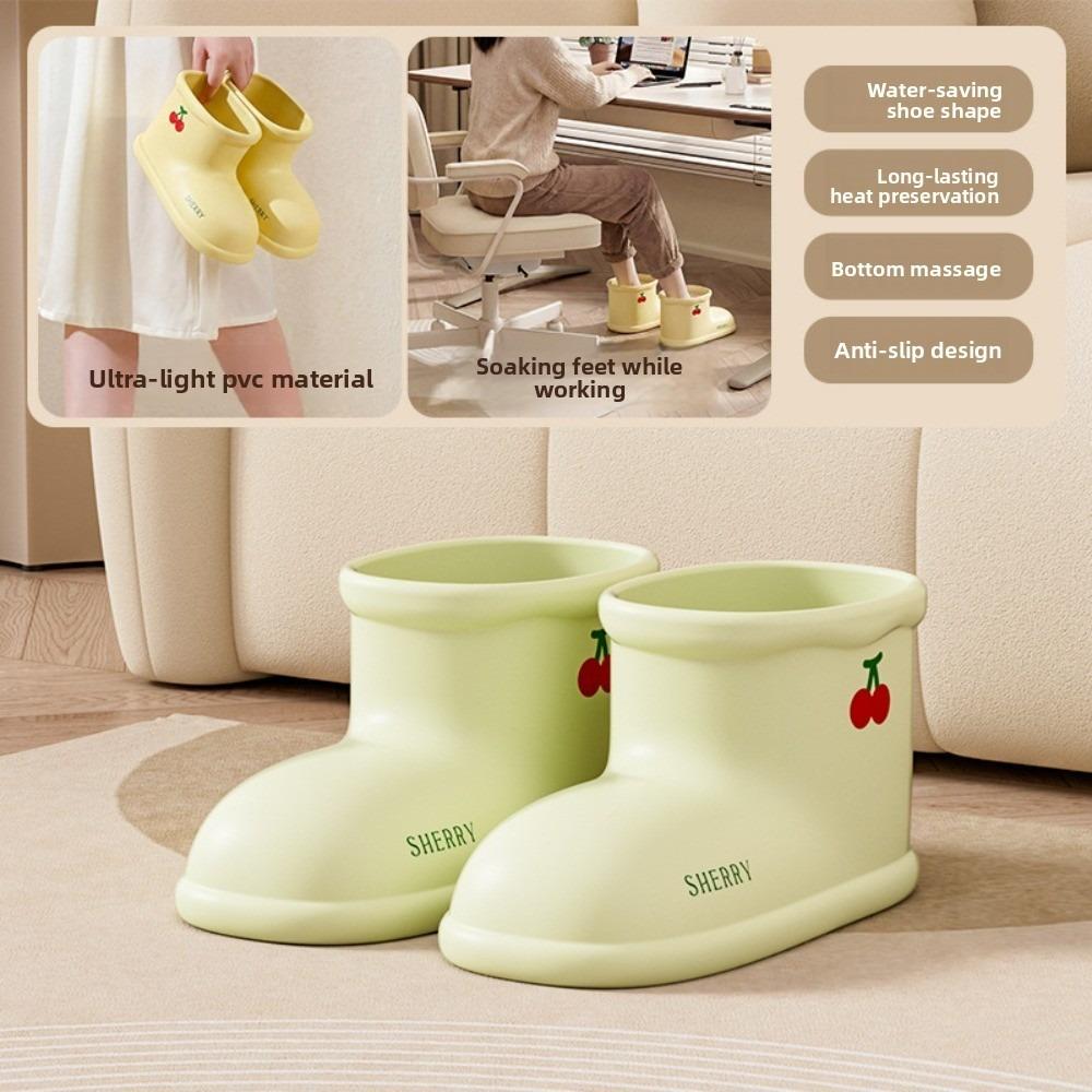 

Portable Constant Temperature Foot Bath Shoes Heat Resistant PVC Foot Bath Tub Water-saving Massage Insulated Bucket зелёный
