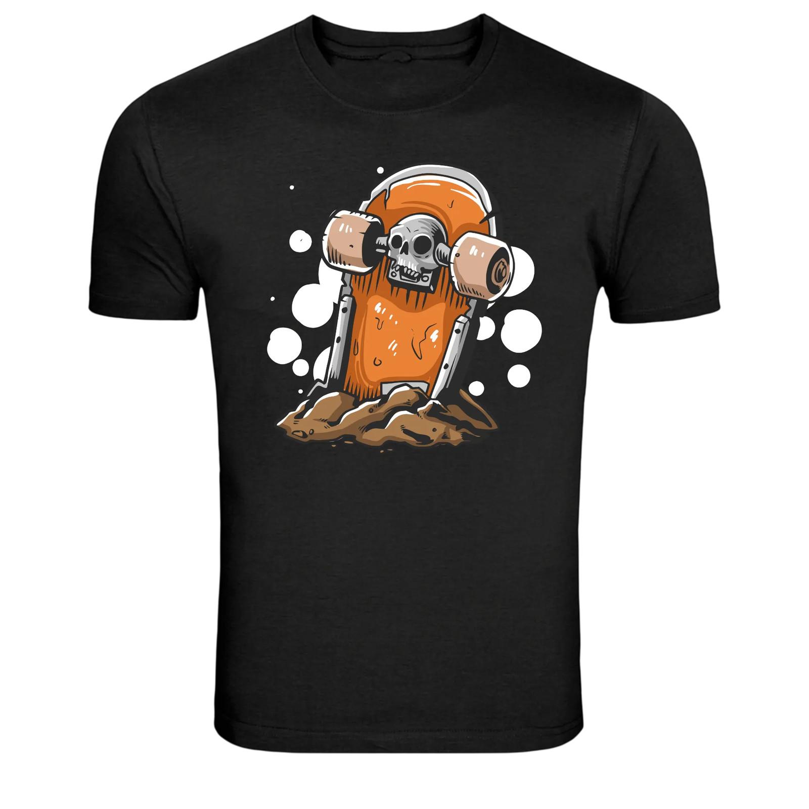 Skull Skateboard Rising From Dirt Graphic T-Shirt S разноцветный