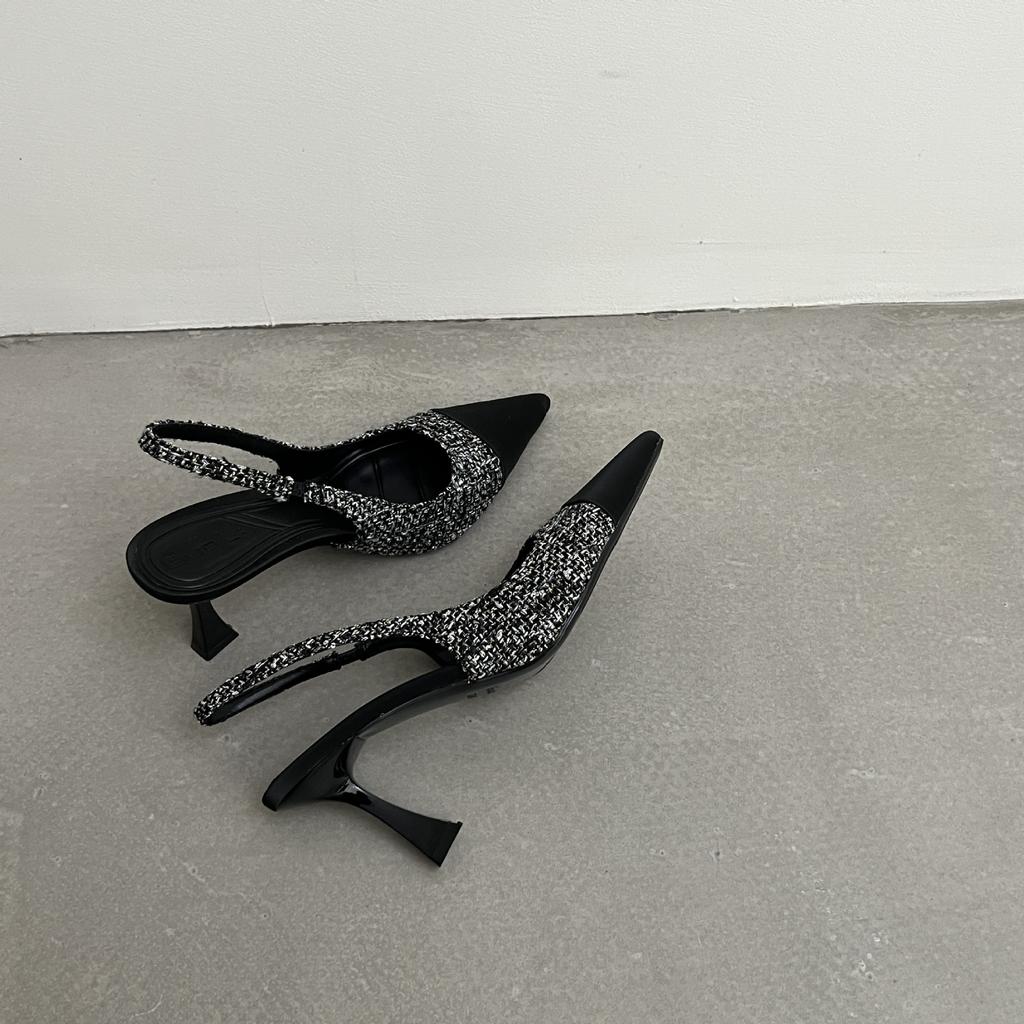 New products in summer 2025~ pointed head bag head color matching single shoes with high heels and thin heels women's sandals