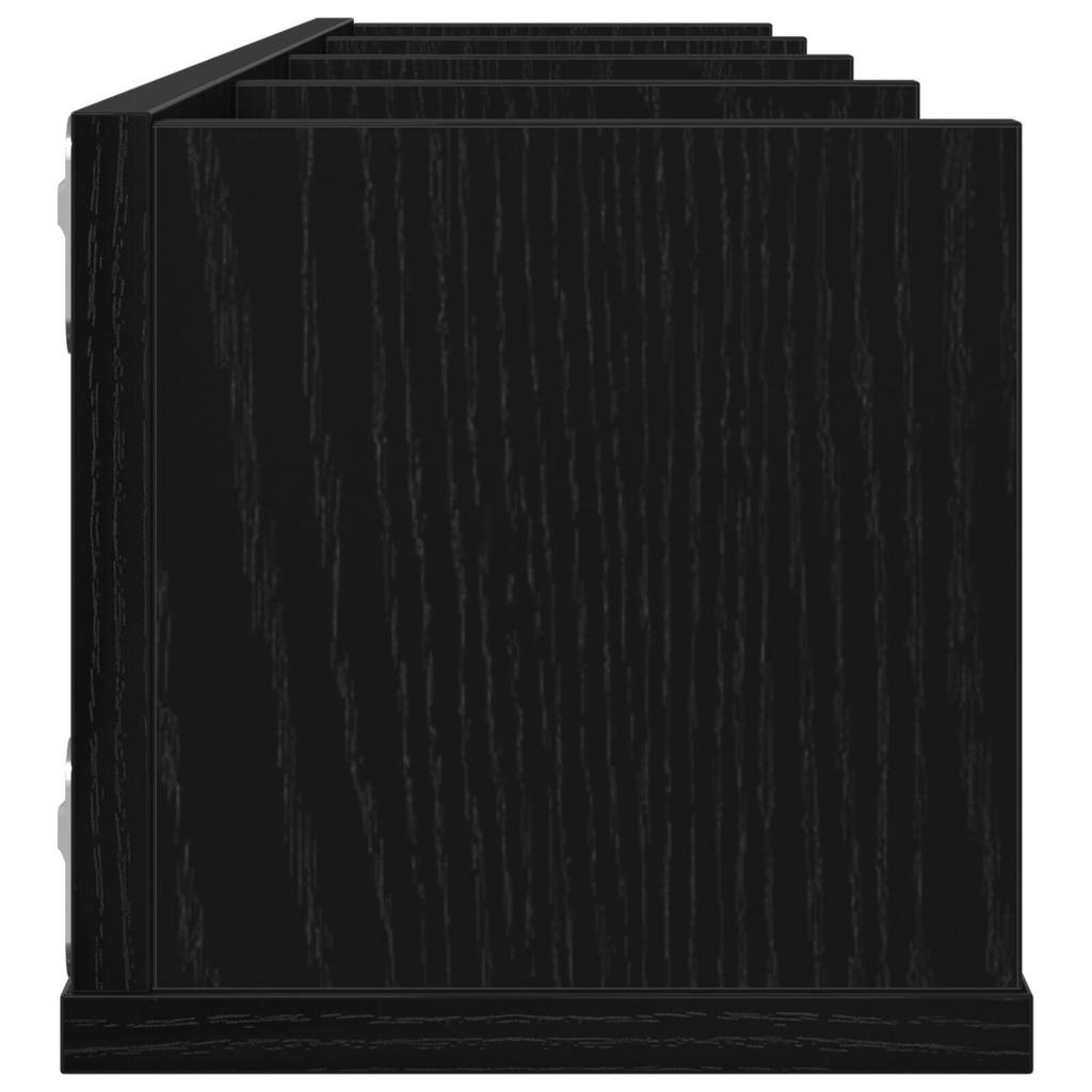 CD Ledge Made of Black Oak, Multifunctional Storage for Decorations and Vases, Ledge for Entrance, Living Room and Bathroom