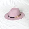 Fedora Men'S Fedora Neutral Wide Brim Jazz Hat Feather Belt Autumn And Winter British Vintage Panama Hat