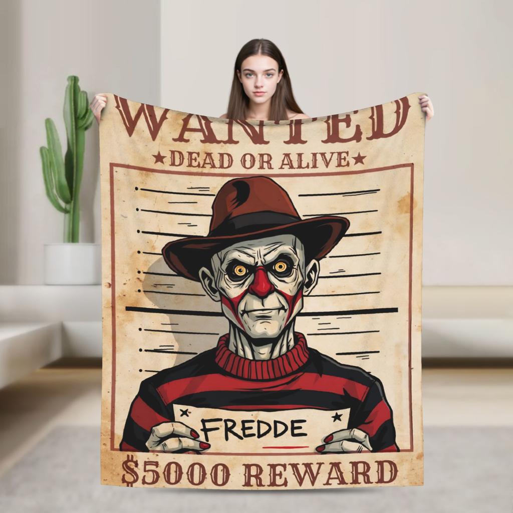 freddy krueger  Halloween Blanket  Warm Soft Funny Plush Throw Blanket For Outdoor Travel Flannel Bedspread Bed Cover