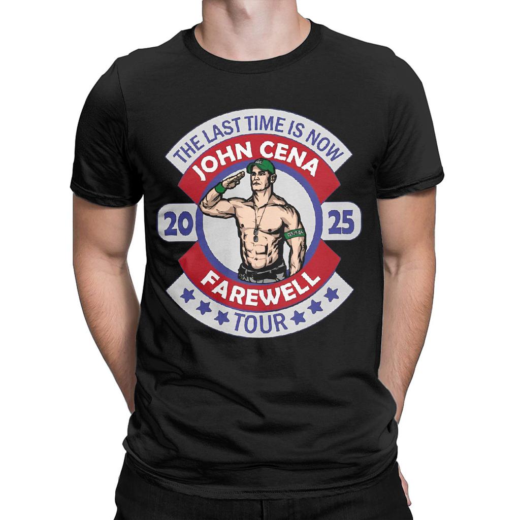 John Wrestling Cena Farewell Tour 2025 T-Shirt Men UCME Casual 100% Cotton Tee Round Collar Short Sleeve T Shirt 4XL 5XL 6XL Top