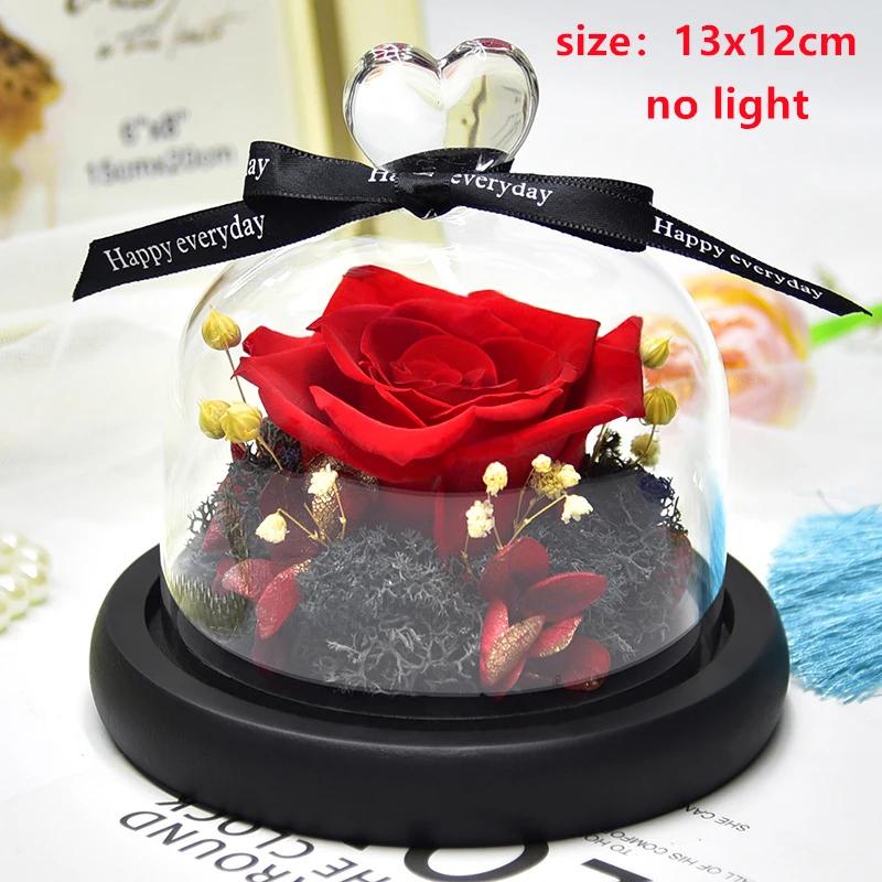 Valentines Day Gift for Girlfriend Eternal Rose LED Light Flower In Glass Cover Mothers Day Birthday Party Wedding Decoration
