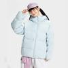 Li Ning CF Su Series White Windproof Moisture Wicking Water Resistant Loose Duck Down Short Jacket Unisex Jacket Frost-Blue AYMV157-6