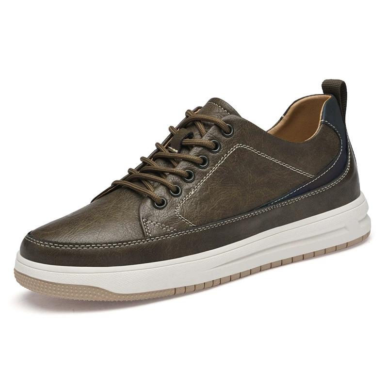 New Men Sneakers Elevator Shoes Comfortable Leather Heightening Shoes for Men Insole 4cm 6cm 8cm Heels Casual Lift Height Shoes
