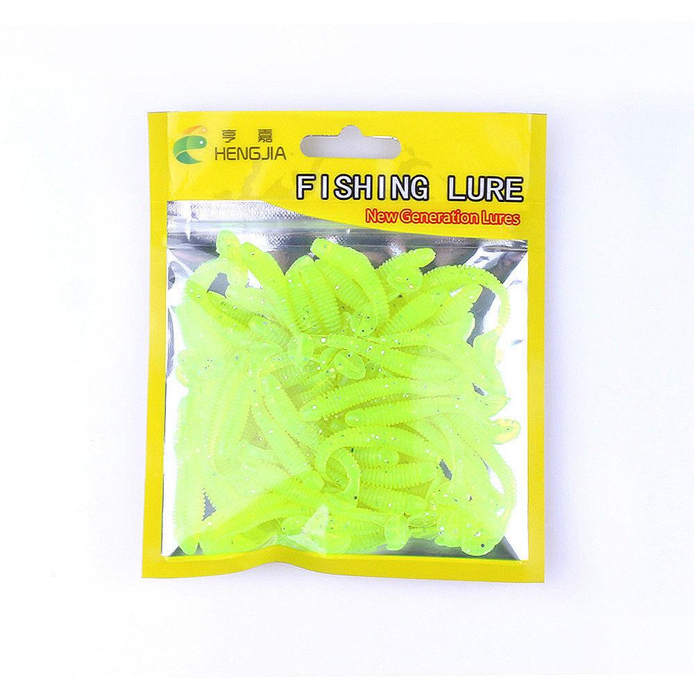 50Pcs/Bag T Tail Silicone Soft Bait Fishing Artificial Worms Soft Lures Carp Fishing Accessories