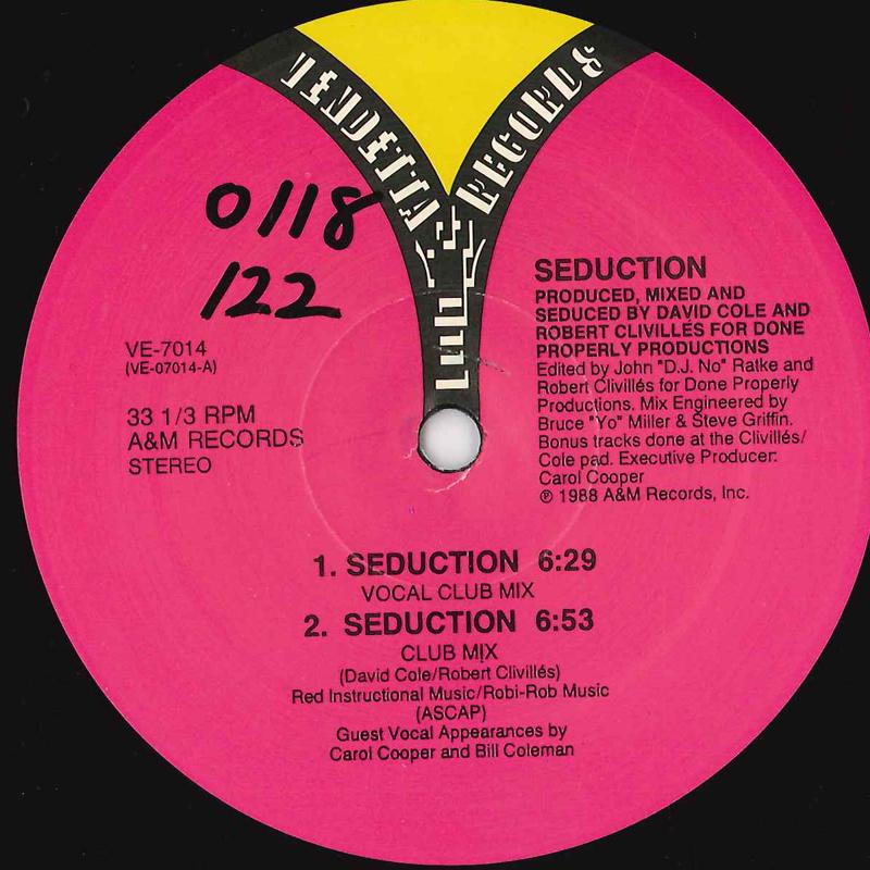 

12inch Record SEDUCTION - Seduction VE7014 VENDETTA 1988 US Dance & Electronica Used