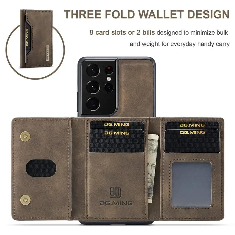Retro Magnetic Leather Wallet Card Phone Case For Samsung Galaxy S26 Ultra S25 FE S24 Plus S23 S22 S21 S20 Flip Back Cover Coque