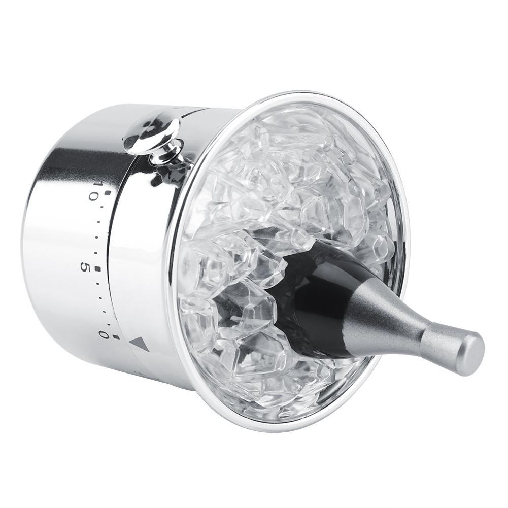 Bucket Shaped 60 Minutes Kitchen Timer Stainless Steel Mechanical Wind up Timer Time Reminder