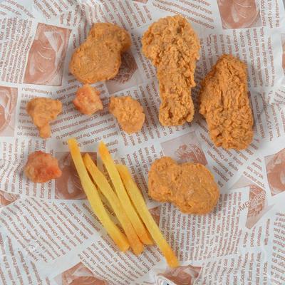 PVC Fake Food Keychain: Fried Chicken, Wings, Fries, Popcorn Chicken Pendant Model