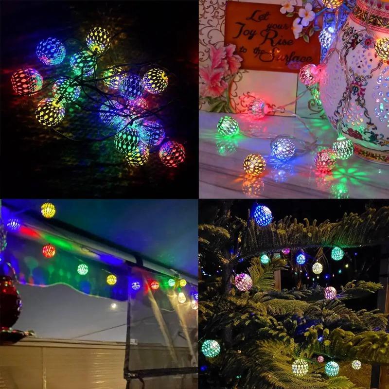 LED Moroccan Fairy Lights Battery Operated Gold Globe String Lights For Home Outdoor Wedding Party Festival Decoration 10/20/40LEDs