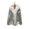 Hooded artificial fur imitation fur jacket fox fur coat autumn and winter short plush jacket fluff C