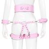 Puppy Play SM Bondage Kit Waistband, Wrist & Thigh Cuffs, Cross Buckle, Adult Games Restraints Handcuffs Leg Cuff Sex Toys