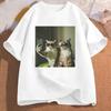 Retro Selfie Friend Funny Cat Print Unisexs And Unisexs Clothing Harajuku Style Tshirt Pure Cotton Hiphop Casual Tshirt