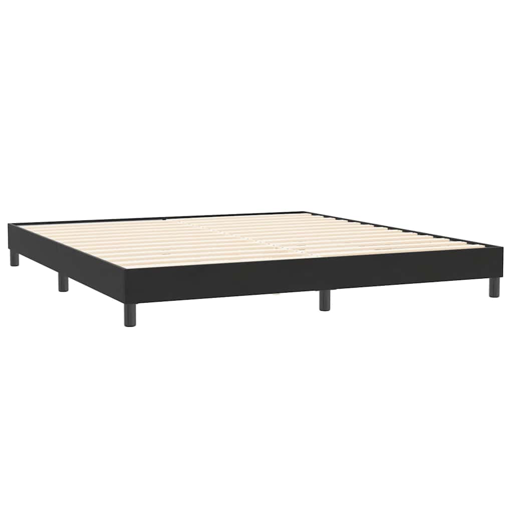 Łóżko Box Spring Bez Materaca Czarne 200X210 Cm Aksamit