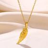 New Stainless Steel Gold-plated Angel Wings Pendant Necklace Style Personalized Fashion Jewelry