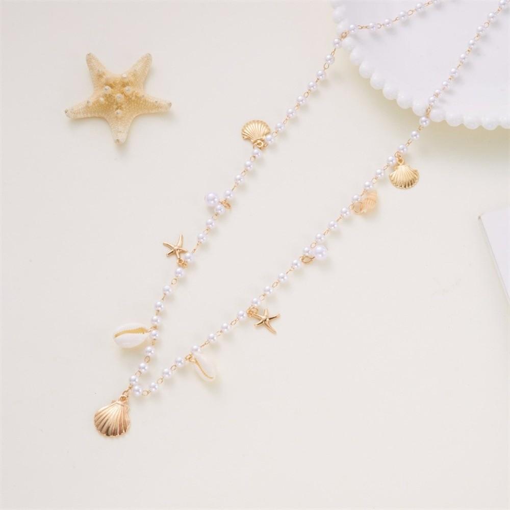Shell Imitation Pearl Body Chain Adjustable Beads Belly Chain Retro Starfish Waist Chain Ladies