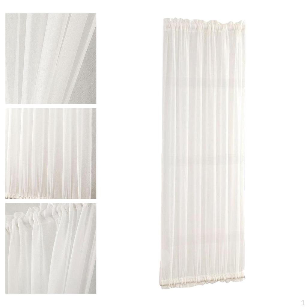 Elegant White Door Drapery Set with Rod Pockets for Home