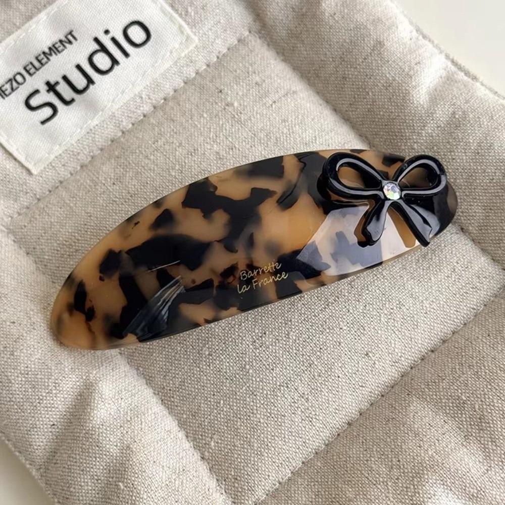 Acetate Sweet Bow Hairpins Large Barrettes Headdress Spring Clip Hair Clips  For Women Girls