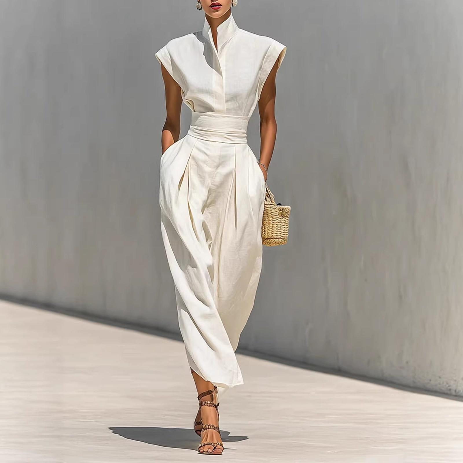 

Women s Casual And Fashionable -color Dress S білий