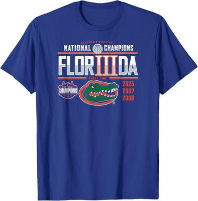 Florida Gators Nacionaliniai čempionai 2025 Vyrų krepšinio III marškinėliai