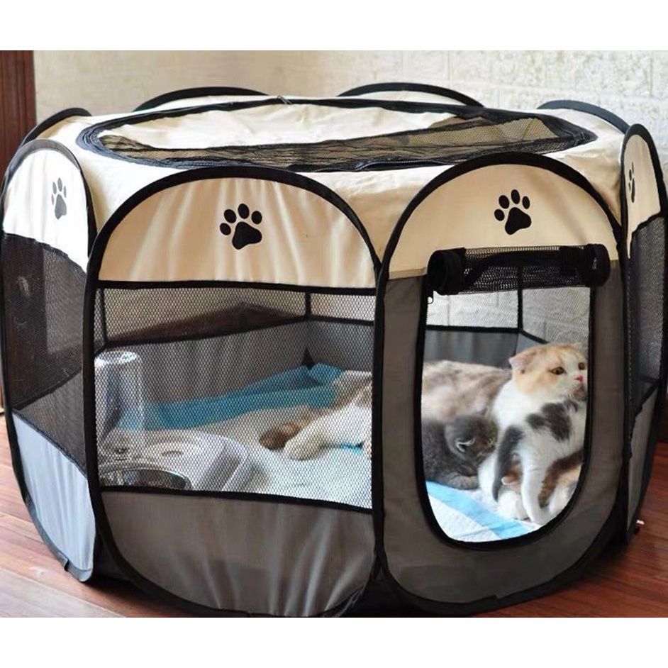 Cuccia Pieghevole per Cani Gatti Recinto Ottagonale per Animali Domestici Tenda per Animali