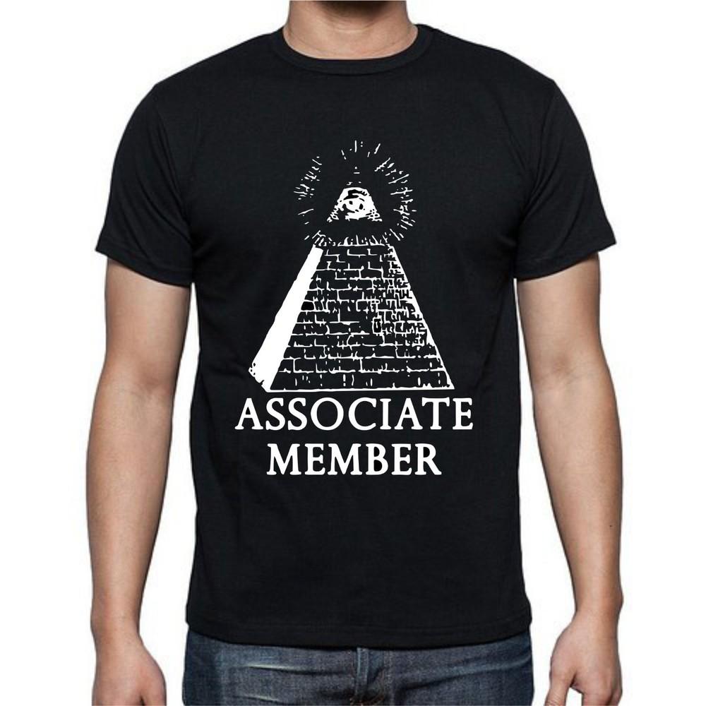 

Illuminati Secret Associate Member Eye Pyramid Inspiration Funny T shirt Tee 4XL