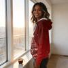 Women's Fashion Christmas Print Long Sleeve Hooded Pullover Sweatshirt Top
