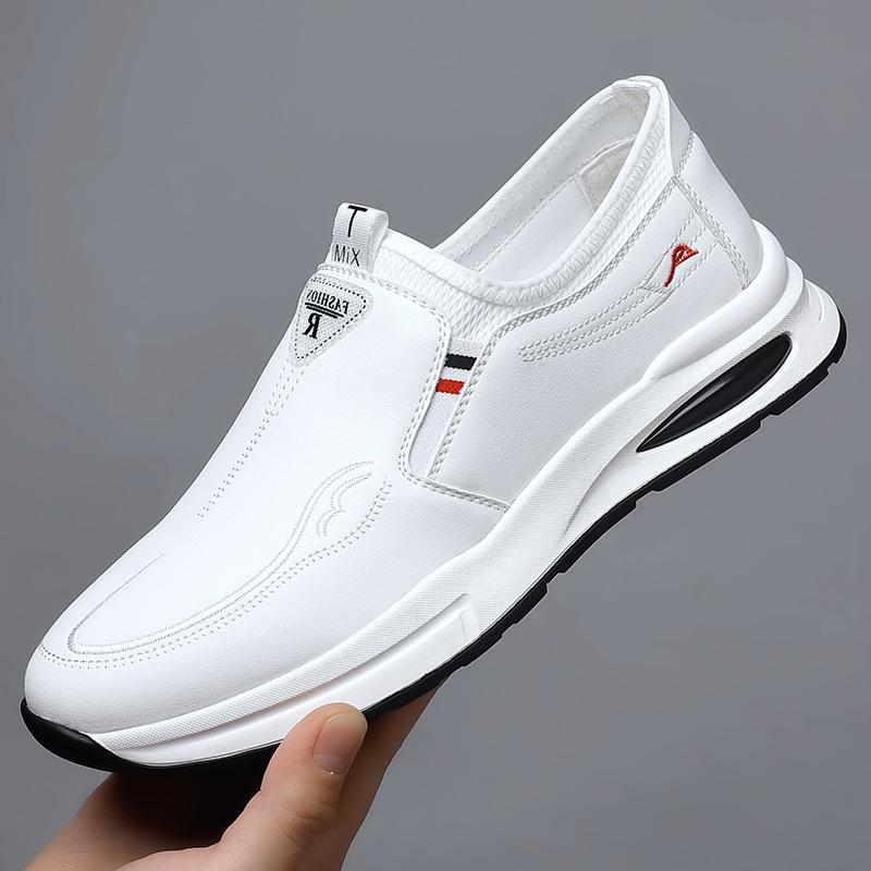 2024 Spring and Autumn New Men's Business Casual Leather Shoes Men's Soft Leather Soft Sole Foot Sneakers Little White Shoes Men's 2256