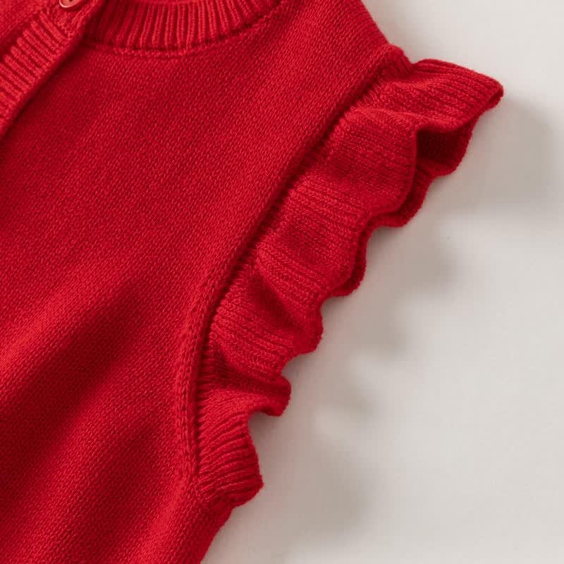 DAVE&BELLA Girls' Autumn Knitted Cotton Vest