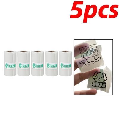 1/2/3/5PCSMini Printer Paper Transparent Thermal Sticker Paper Self-adhesive Printer Paper Printer For Photos Notes 5.7 X 2.5cm