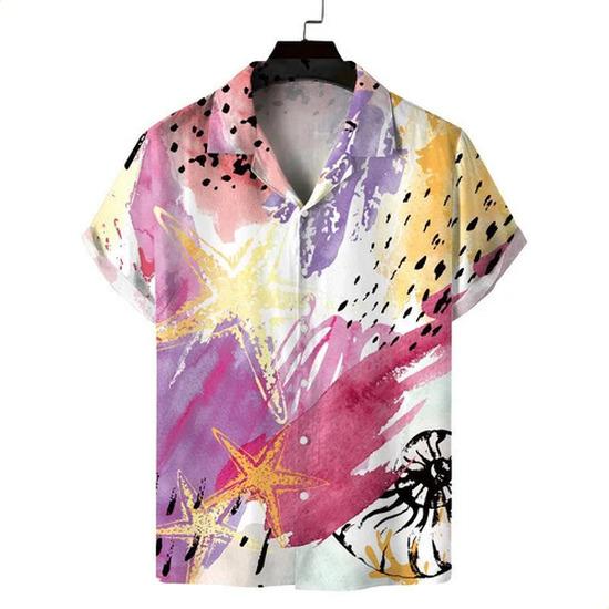 Beach Hawaiian Fashion Loose Casual Short Sleeve Men's Shirt
