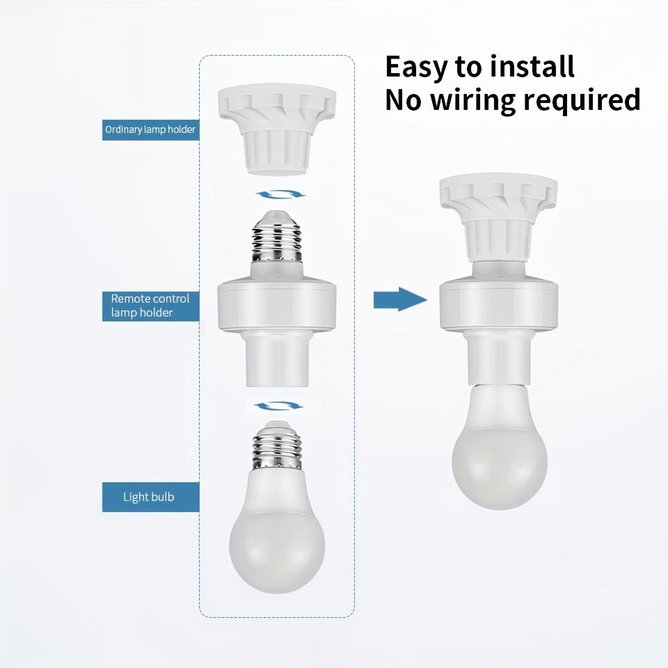 Smart RF Light Switch Timer 433MHz Wireless Remote Control E27 LED Lamp Holder Bulb Base Socket ON/OFF 110V-240V Battery Powered