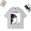 Funny Silly Cat Meme I Forget Cringe Brainrot Graphic Tshirt Unisex Unisexs Casual Oversized Clothes Vintage Cotton TShirts