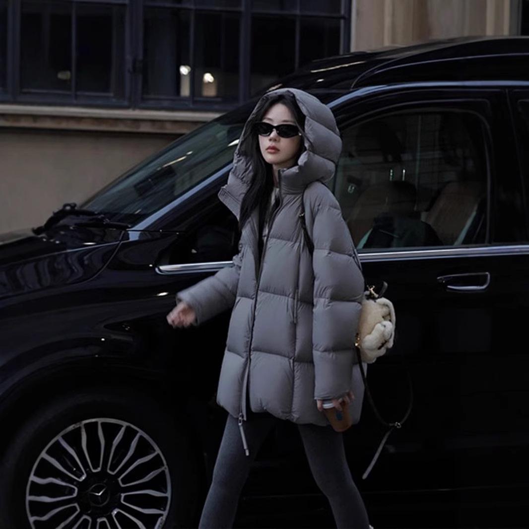 

Новая однотонная осенне-зимняя трехмерная куртка из пухового хлопка с капюшоном, короткая, маленького размера, куртка-пуховик из хлопка L серый