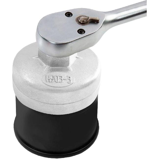 74mm 15 Flute Oil Filter Wrench, Cap Type Oil Filter Removal Tool Aluminum Oil Filter Cap Wrench for Cars (Model 903-3)