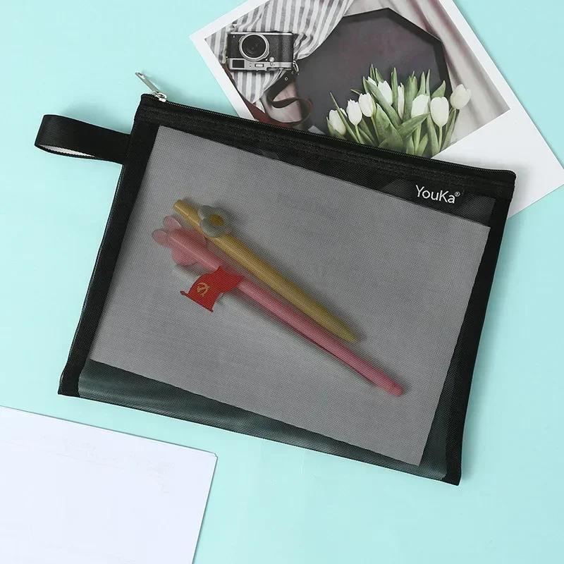 1pc Document Bag Folder for Documents Capacity A4 Zipper File Pocket Storage Organizer Office School Supply Waterproof