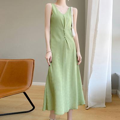Light Luxury High-end Acetic Acid Dress for Women In Summer New Sexy High-end Suspender Skirt Comfortable and Fashionable Versatile Midi Skirt