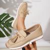 Fashion Fashion Tassel Decoration Slip On Loafers Women 2025 Summer Round Toe Wedge Low Heel Pumps Soft Sole Non Slip Casual Shoes