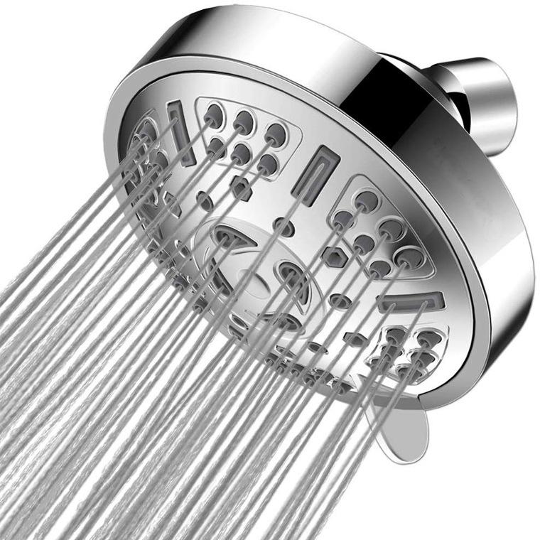 Chrome Rainfall Shower Head 9-in-1 Functions High Pressure Water Saving Easy Installation Modern Design 3-Year Warranty Bathroom