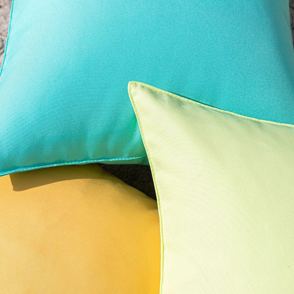 Solid Color Pillow Cover Durable Pillow Case Colorful Outdoor Cushion Cover  Sofa