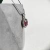 Серебряная подвеска с рубином 3.92ct, фианитами (2205326)