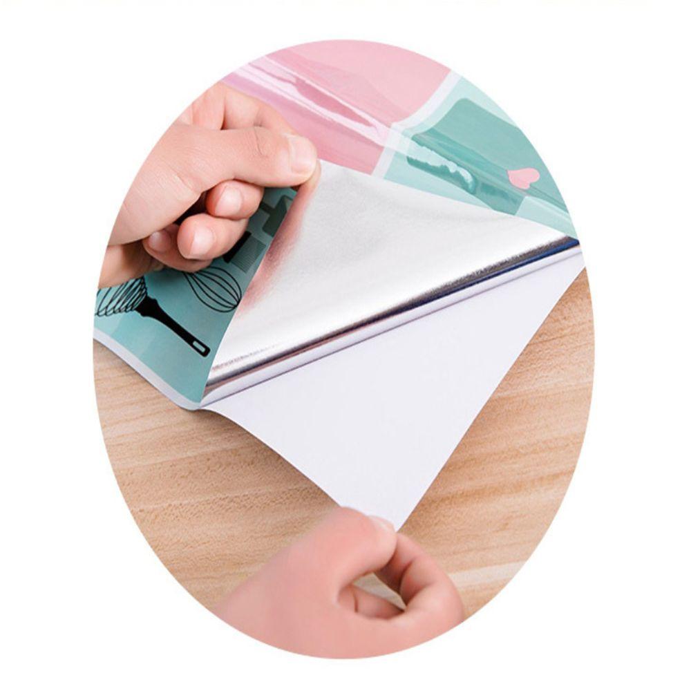 Self-Adhesive High Temperature Resistance Aluminum Foil Waterproof Wall Stickers Anti-oil Wallpaper
