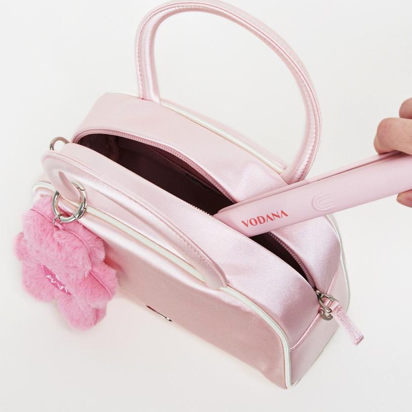 VODANA Mini Fer à Lisser de Poche - [STYLING CHEVEUX CORÉEN] Redresseur de Cheveux Céramique Portable avec Tension Universelle & Pochette de Voyage