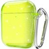 Svanove for Airpods Case Clear Glitter, Sparkly Bling Cute Airpods 1st 2nd Generation Case with Keychain, Hard Shell Girly Y2k Aesthetic Airpods
