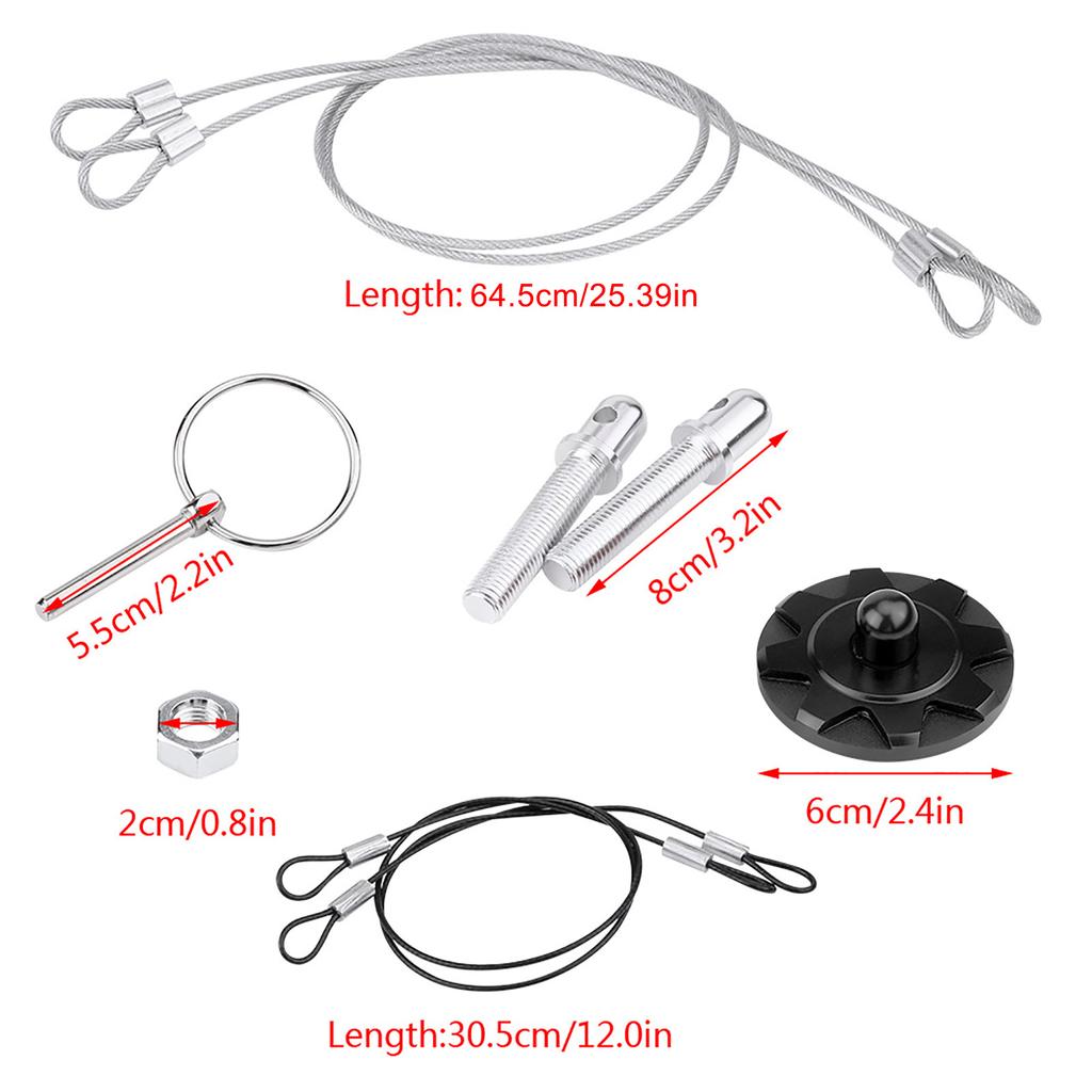 CNC Aluminum Alloy Car Racing Hood Pin Lock Appearance Kit Universal Hood Lock Hood Pin Lock Appearance Kit Racing Hood Pin Lock